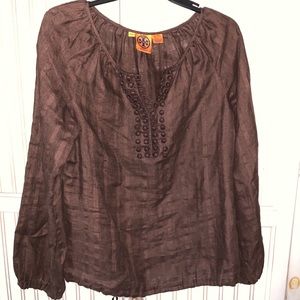 TORY BURCH EUC Brown Blouse